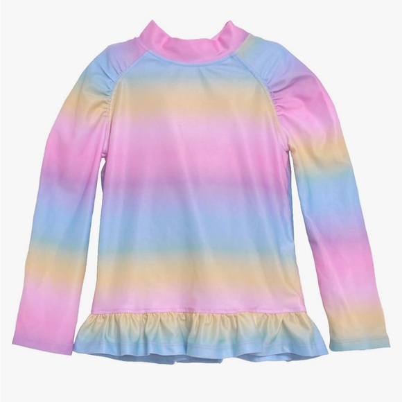 NWT Flap Happy Long Sleeve Rash Guard, Rainbow Ombré, UPF 50+, 12M - Picture 7 of 7